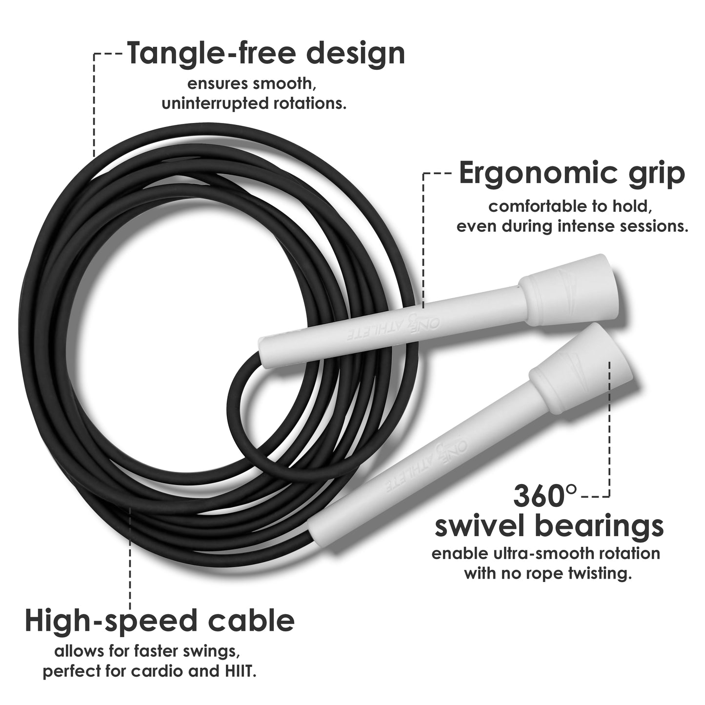 One3 Speed Rope — Midnight Black